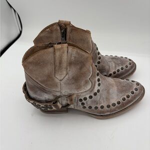 Circle G Brown Studded Ankle Boots